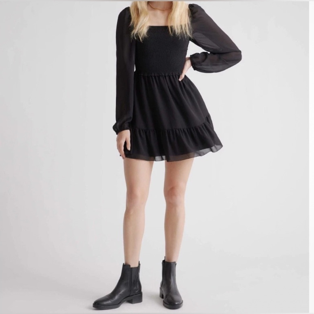 Quince Black Mini Dress